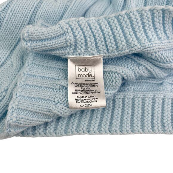 Baby Mode Cable Knit Lovey Blanket Blue Elephant 15.5" x 15" New - Picture 11 of 14